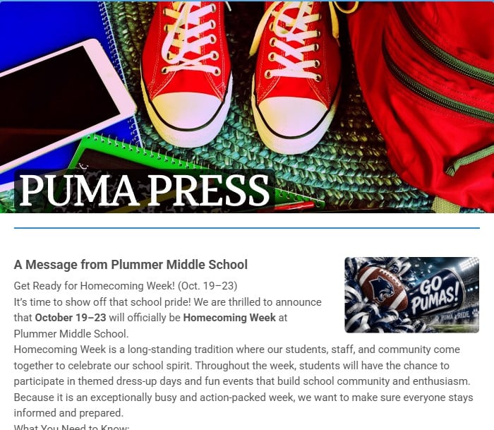 Parent Newsletter, October 19-23